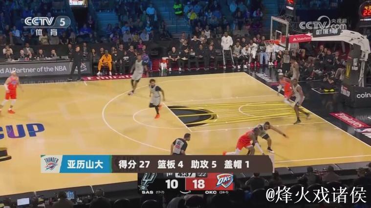 NBA杯12月14日:马刺VS雷霆 亚历山大集锦 NBA杯12月14日:马刺VS雷霆 亚历山大集锦